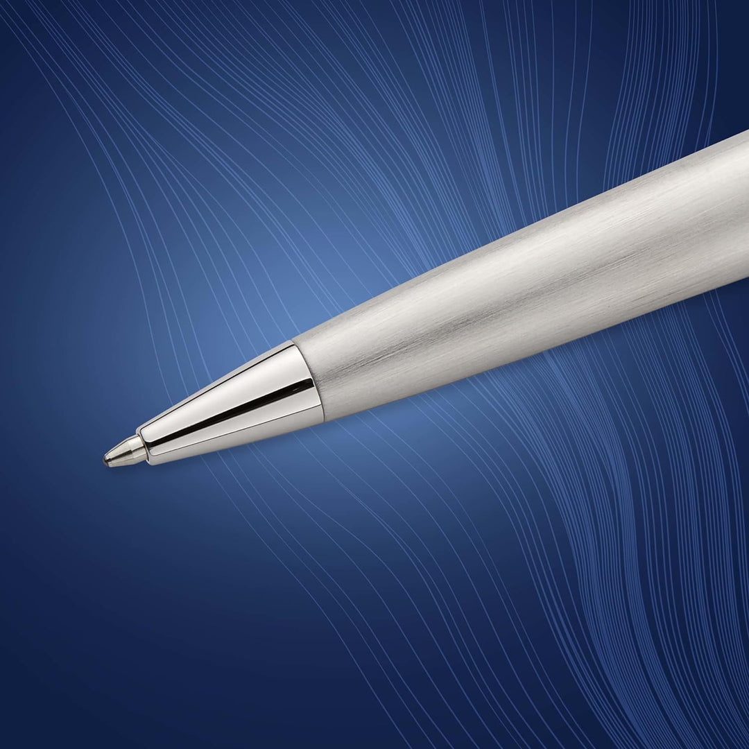 Waterman Expert Kugelschreiber | Edelstahl mit Chromzierteile | Mittlere Spitze | Blaue Tinte | Gesc