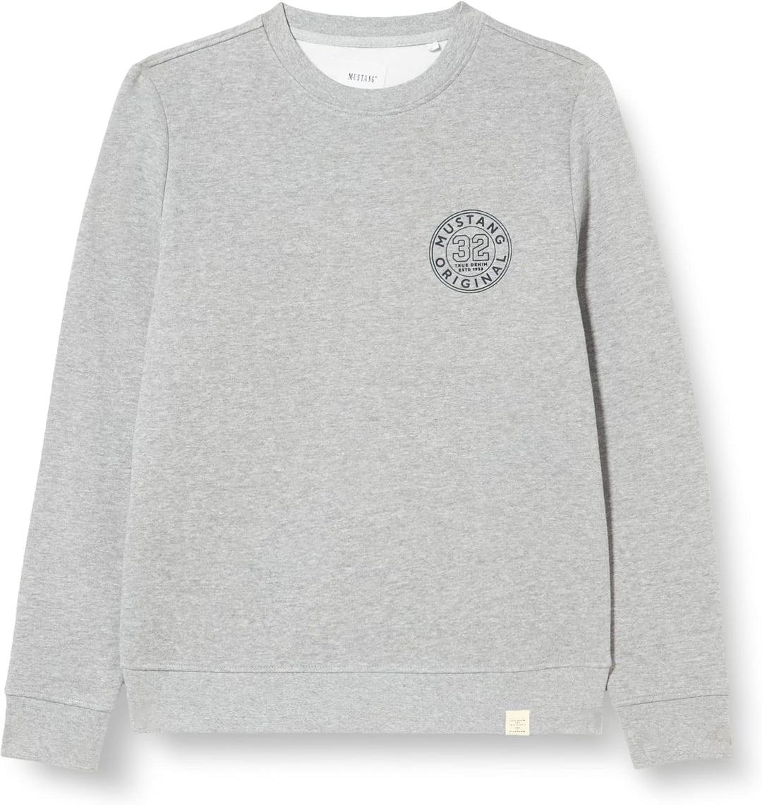 MUSTANG Herren Ben Cn Circle Sweatshirt, Grey Melange 4191