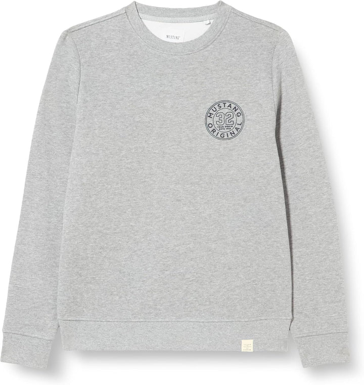 MUSTANG Herren Ben Cn Circle Sweatshirt, Grey Melange 4191