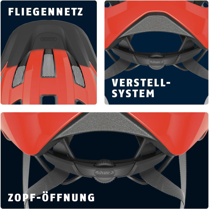 ABUS Rennradhelm Macator - sportiver Fahrradhelm für Einsteiger - auch für Zopfträger/-innen - für D