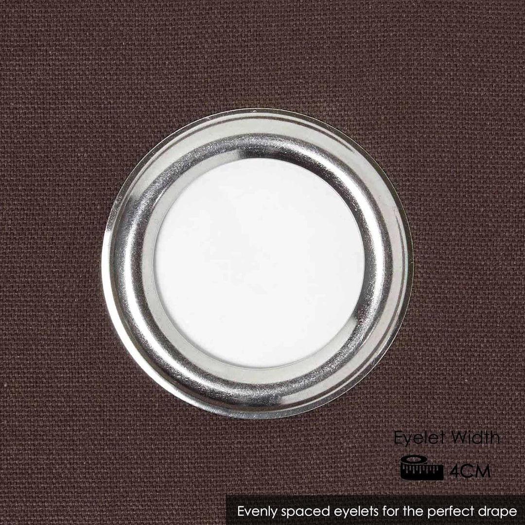 Homescapes 2er Set eifarbige Ösen Gardinen je B137 x L182 cm aus 100% Baumwolle, blickdichte Vorhäng