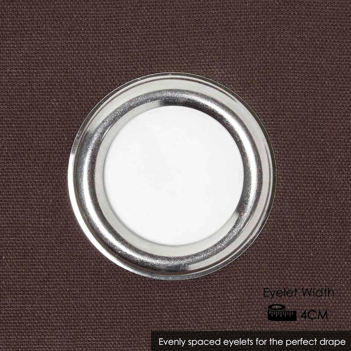 Homescapes 2er Set eifarbige Ösen Gardinen je B137 x L182 cm aus 100% Baumwolle, blickdichte Vorhäng