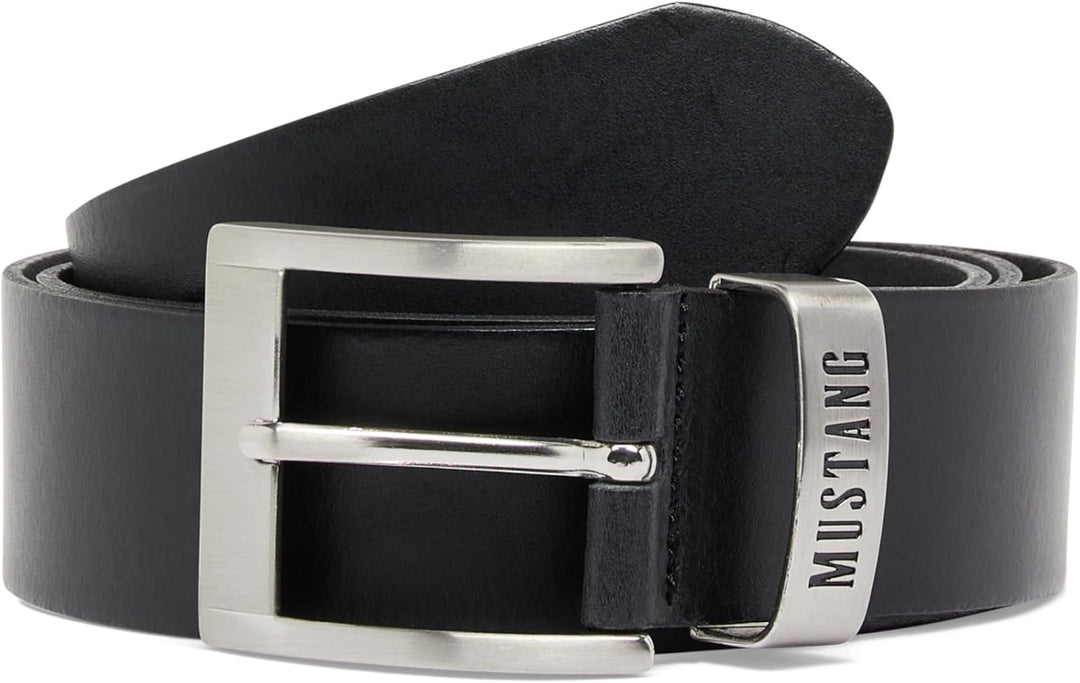MUSTANG Herren Gürtel Ledergürtel 95 Schwarz, 95 Schwarz