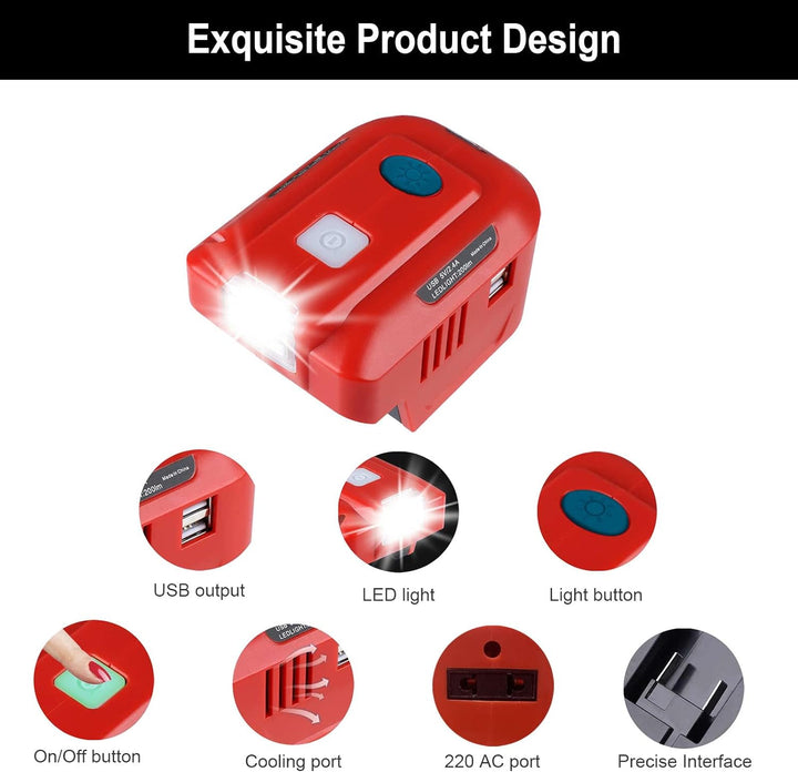 URUN für Milwaukee Wechselrichter, 150W Spannungswandler Modifizierte Sinus Wechselrichter für Milwa