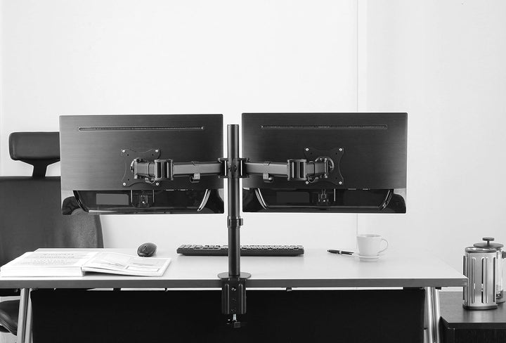 HALTERUNGSPROFI Dual 2 Fach Tischhalterung für LED und LCD Monitore bis 27 Zoll VESA 75x75 100x100 O
