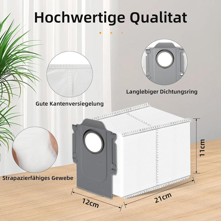 12 Stück Staubbeutel Zubehör für Roborock S8 MaxV Ultra/Q Revo/Qrevo Pro/Qrevo MaxV Saugroboter, 2,7