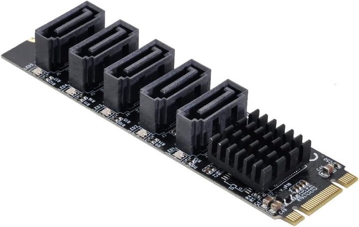 cablecc NGFF Key B+M auf SATA 3.0 6Gbps 5 Ports Adapter Konverter Port JMB575 2280 B+M-Key to 4SATA,