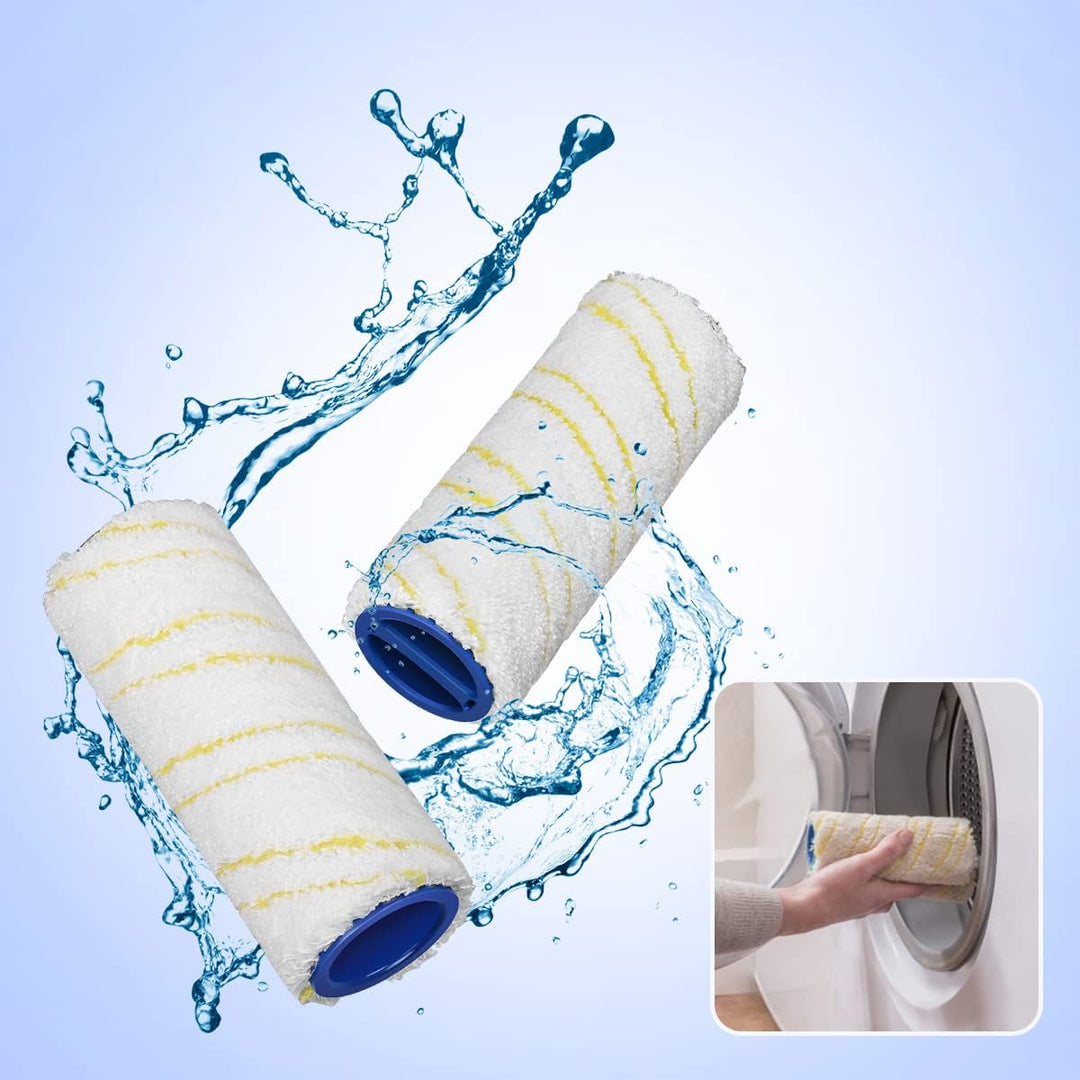 DrRobor 4 Stück Walzenset für Karcher FC7 FC3 FC5 FC3D EWM2 Elektrischer Bodenreiniger 2.055-007.0/2