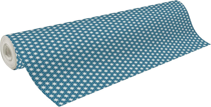Clairefontaine 211925C - Rolle Geschenkpapier Alliance, 50m x 70cm, 60g, 1 Rolle, Flocken blau, Floc
