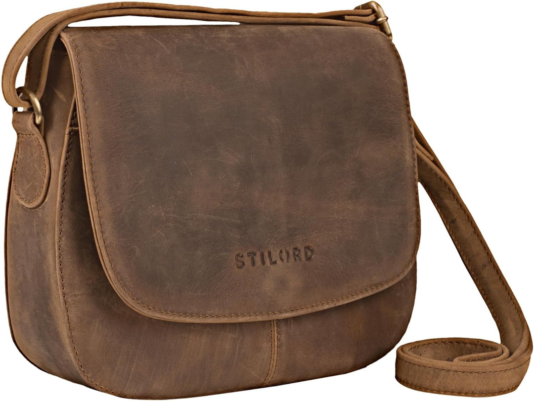 STILORD 'Savannah' Umhängetasche Damen Leder Handtasche kleine Schultertasche Crossbody Bag Ausgehta
