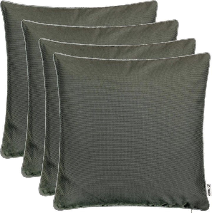 Brandsseller Outdoor Garten Kissen Dekokissen mit Paspel - Garngefärbt Uni Schmutz- und Wasserabweis