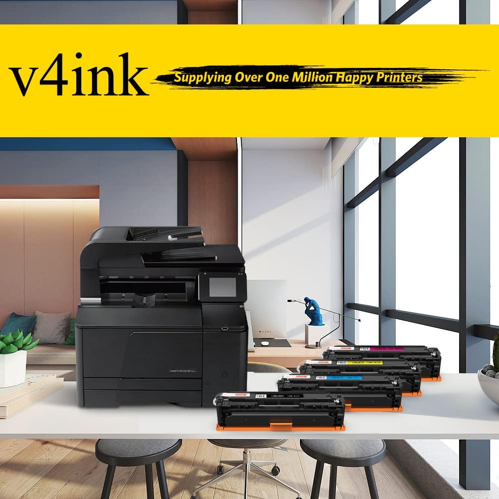 v4ink CB540A 125A wiederaufbereitete Tonerkartuschen, kompatibel für HP 125A CB540A CB541A CB542A CB