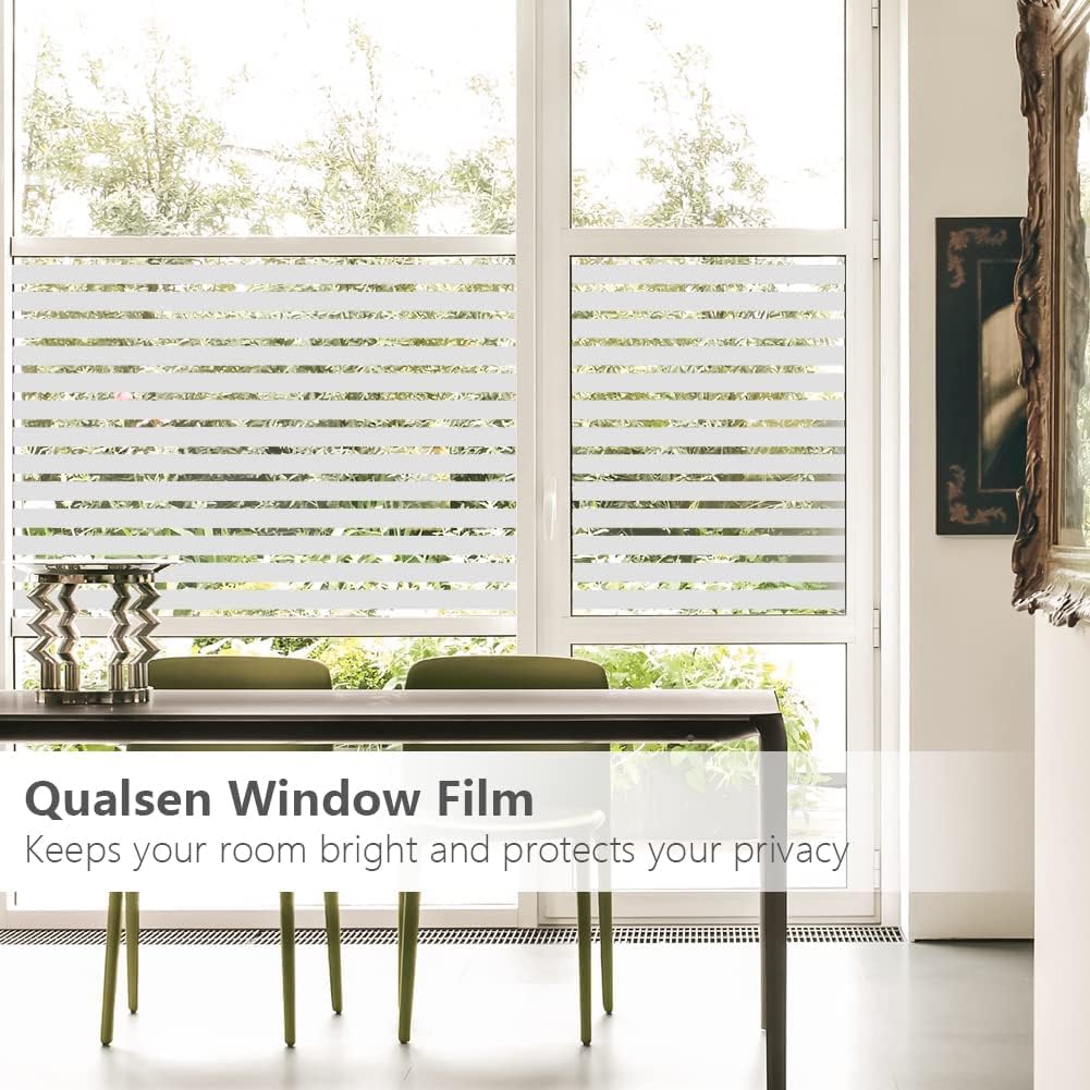 Qualsen Fensterfolie Selbsthaftend Blickdicht Sichtschutzfolie Fenster Milchglasfolie Klebefolie Fen