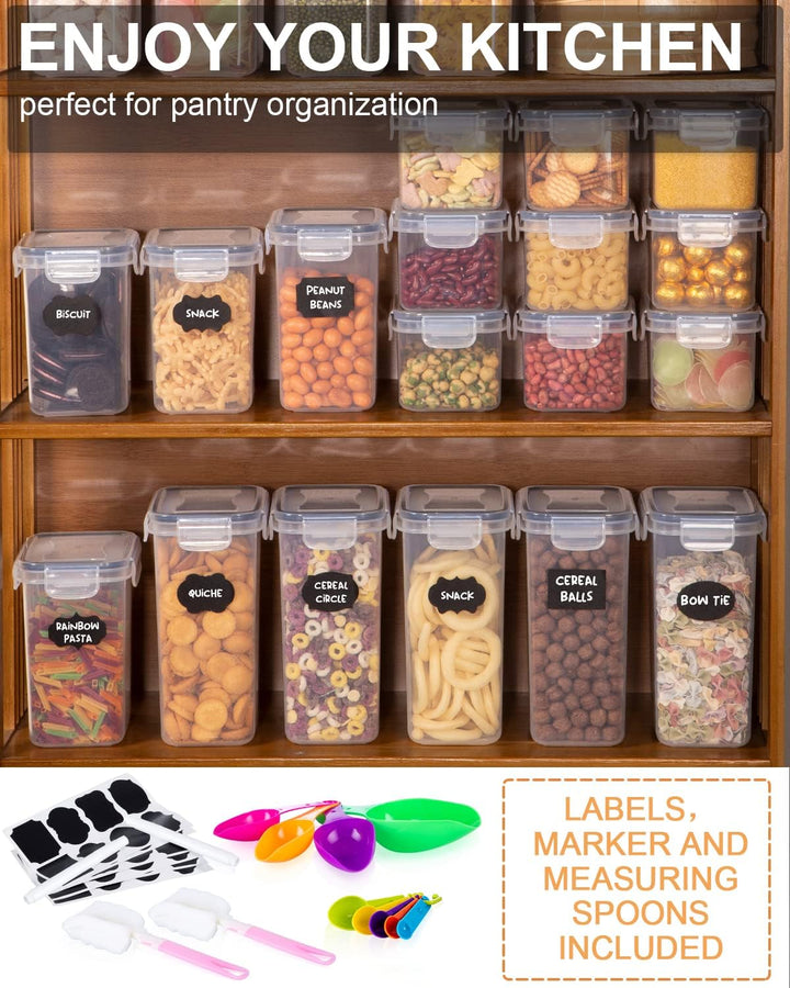 25er Vorratsdosen Set(9x0.8L+6x1.4L+5x2L+5x2.8L)Luftdicht Vorratsbehalter mit Deckel Aufbewahrungsbo