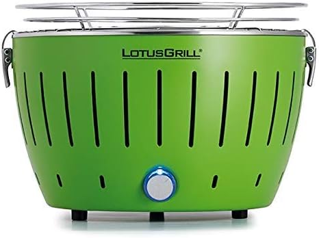 LotusGrill S Small Kompakt Limettengrün der raucharme Holzkohle-/Tischgrill in verschiedenen Farben.
