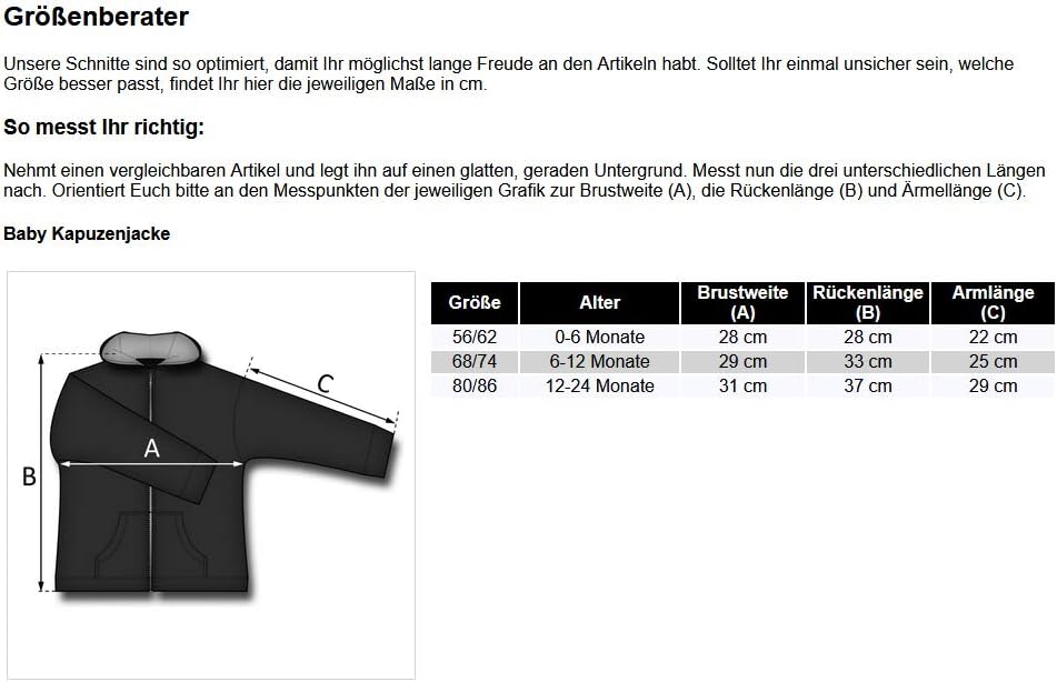 Metal Kids Volbeat (Rock 'n Roll) - Baby Kapuzenjacke, Schwarz, Grössen von 56 bis 86 (0 bis 24 Mona