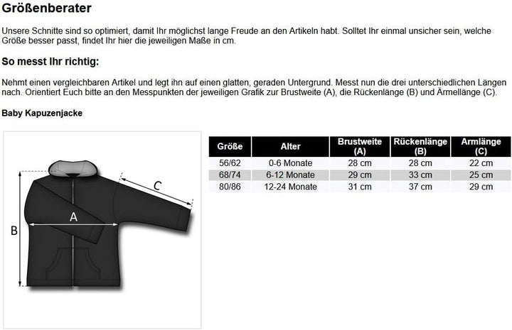 Metal Kids Volbeat (Rock 'n Roll) - Baby Kapuzenjacke, Schwarz, Grössen von 56 bis 86 (0 bis 24 Mona