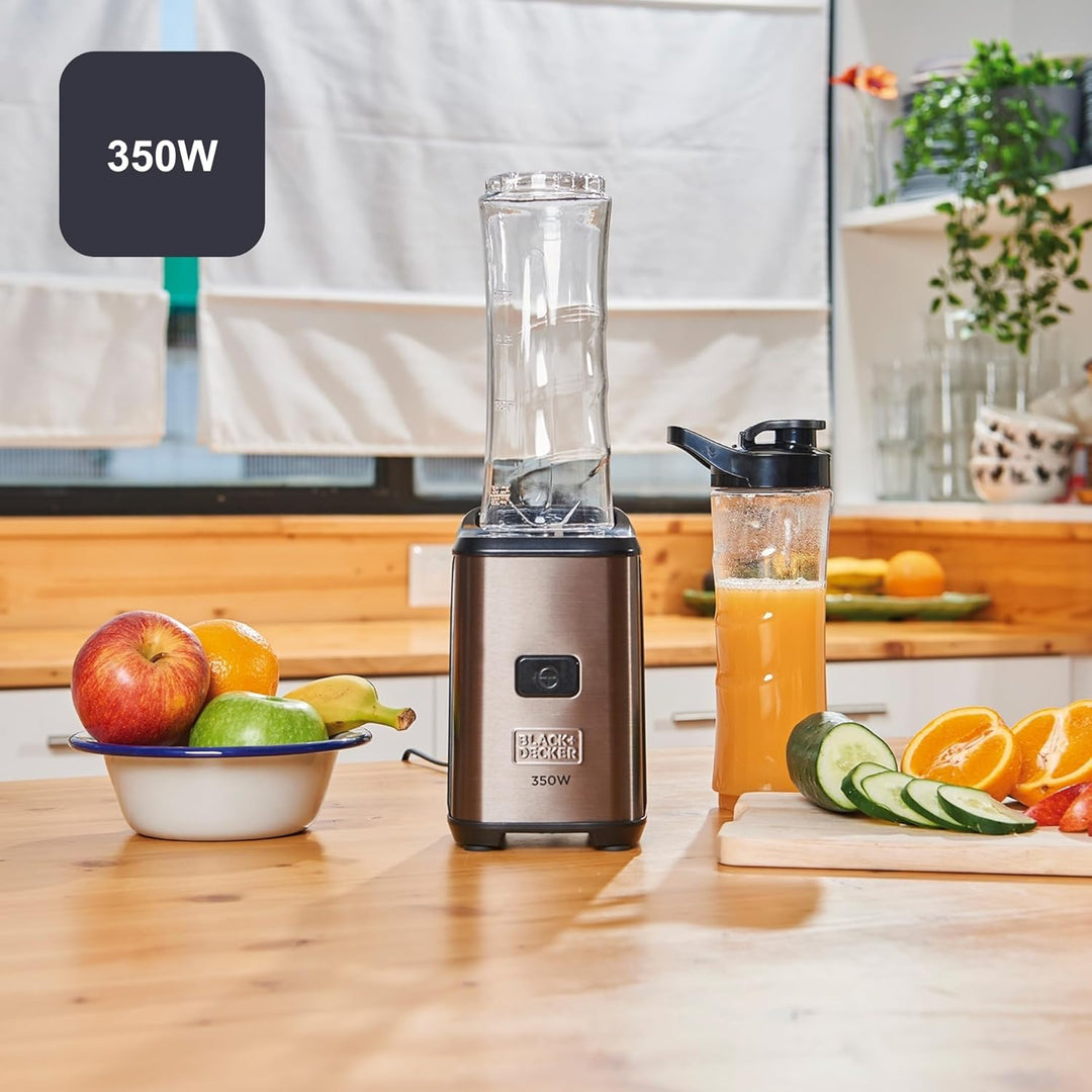 BLACK+DECKER BXJBA350E - Standmixer, Puls-Funktion, Gefäss aus Kunststoff mit 1,5 l, 4-schneidige Ed