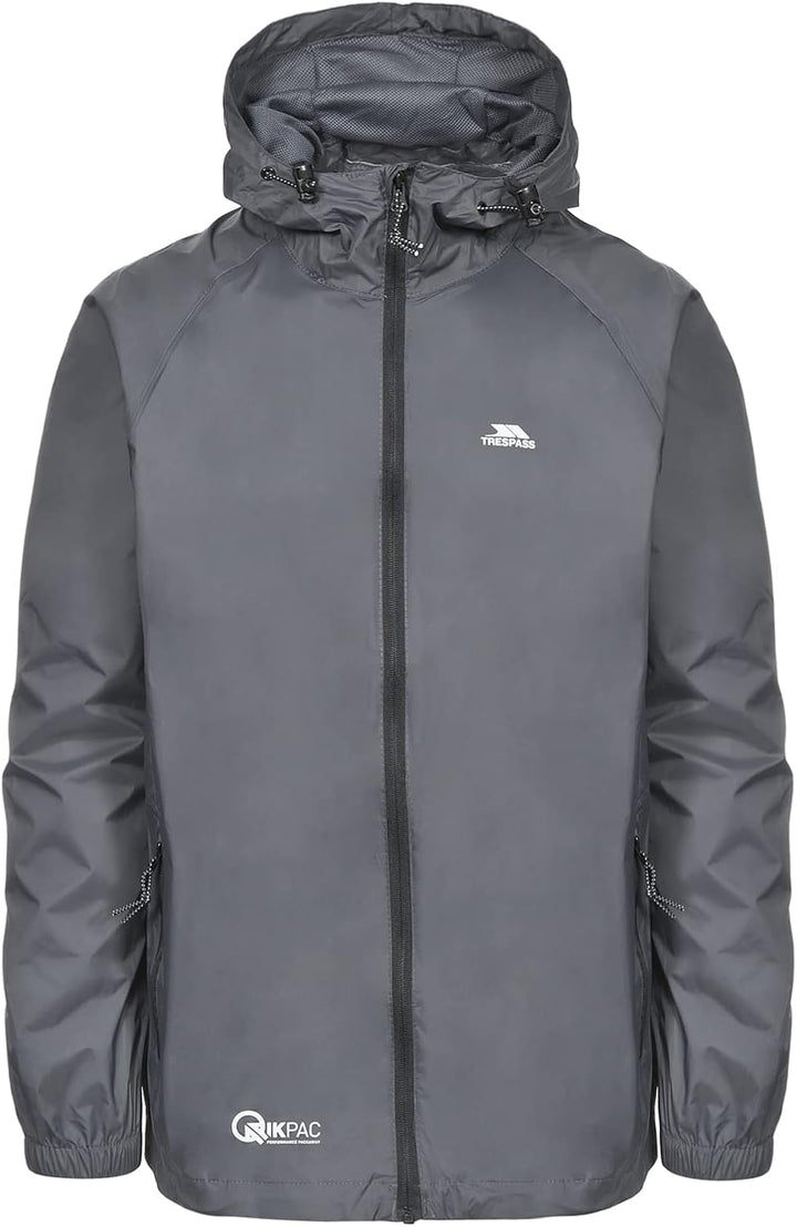 Trespass Unisex Erwachsene Qikpac Jacket Kompakt Zusammenrollbare Wasserdichte Regenjacke 3XS Grau (