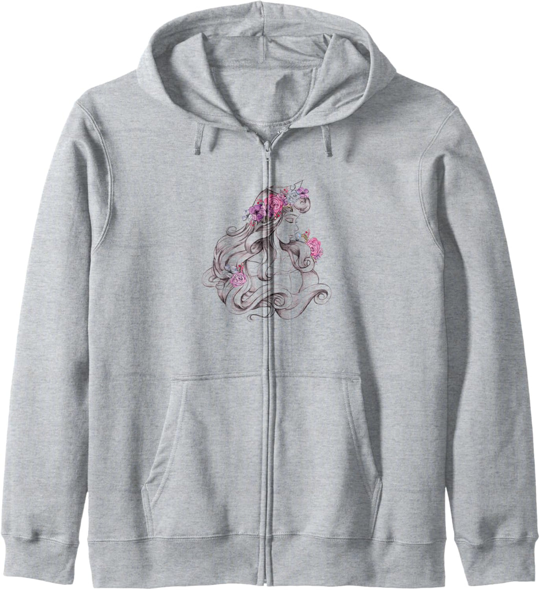 Disney Sleeping Beauty Aurora Floral Sketched Portrait Kapuzenjacke