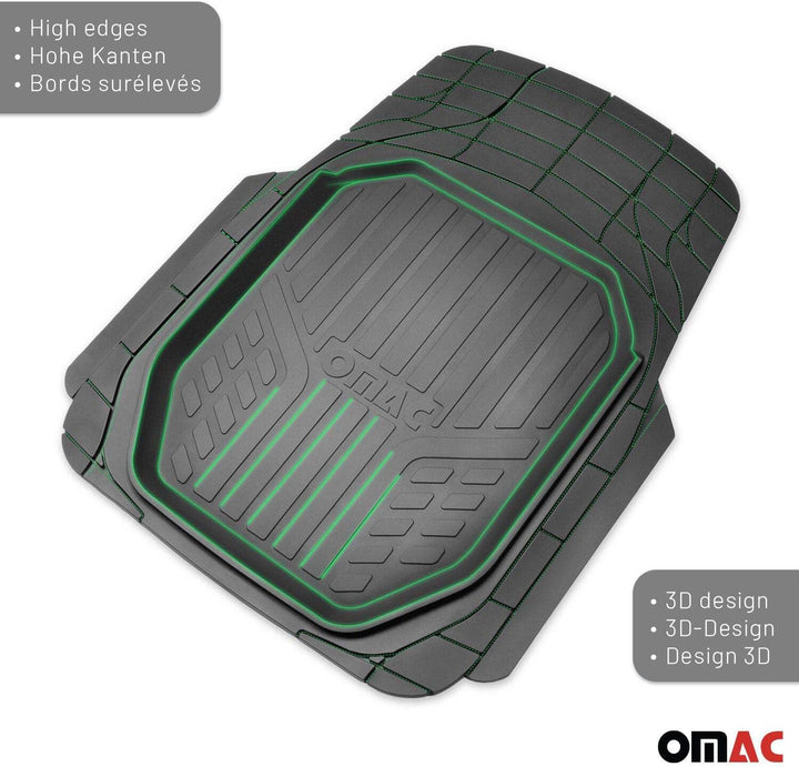 Fussmatte Gummimatten Universelle Kompatibilität Allwetter Hoher Rand Antirutsch Schwarz