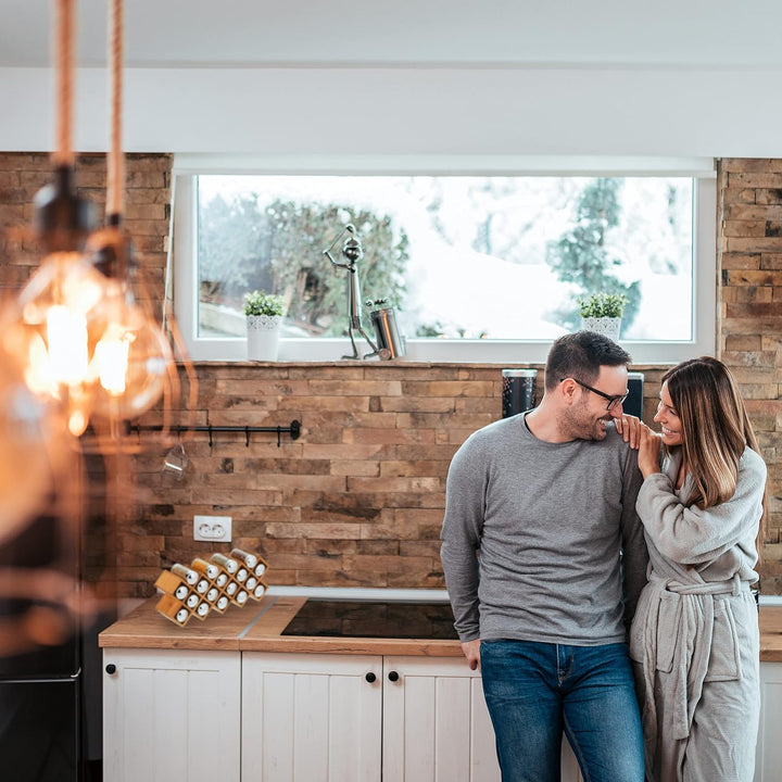 Relaxdays Gewürzregal Bambus, mit 18 Gewürzgläsern, stehend, HBT: 19 x 42 x 10,5 cm, Gewürzständer f