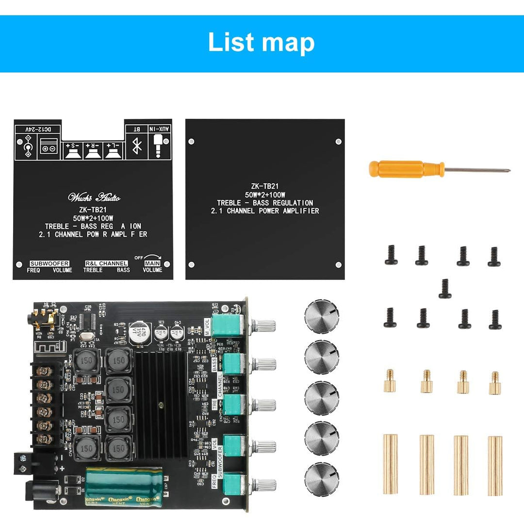 Bluetooth Verstärker Modul Hifi Stereo - 2.1 Audio Amplifier Board TPA3116D2 Mini Digital Tuner Ends