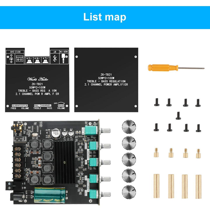 Bluetooth Verstärker Modul Hifi Stereo - 2.1 Audio Amplifier Board TPA3116D2 Mini Digital Tuner Ends