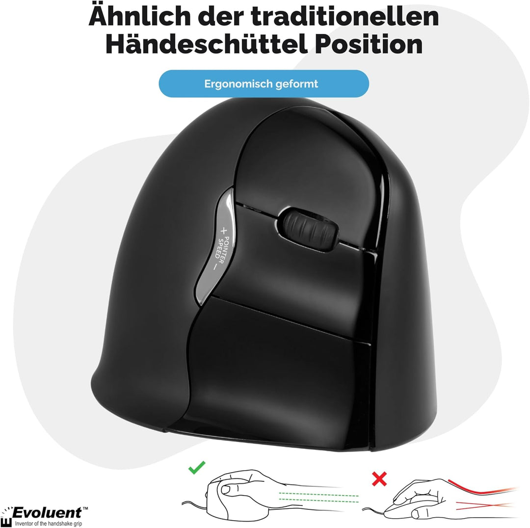 BakkerElkhuizen Evoluent4 Bluetooth Rechtshänder Maus schwarz