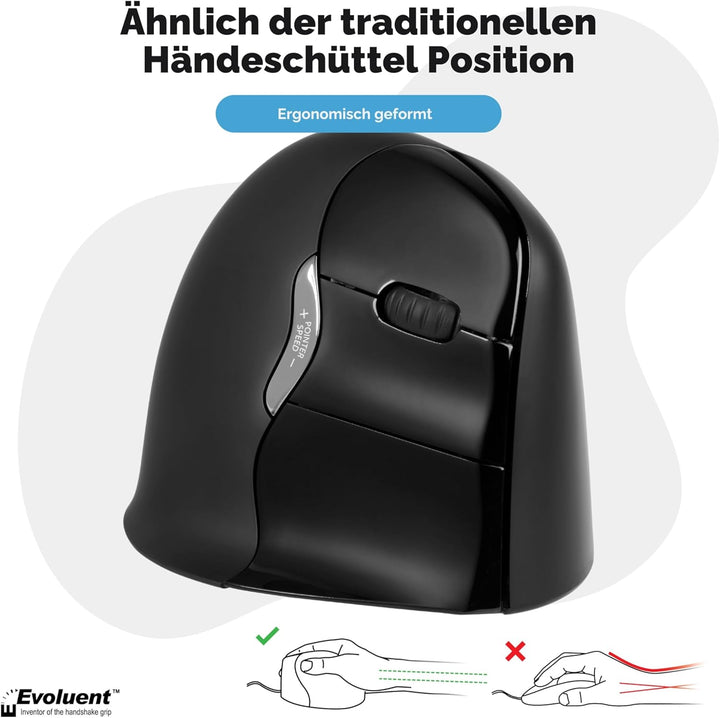 BakkerElkhuizen Evoluent4 Bluetooth Rechtshänder Maus schwarz