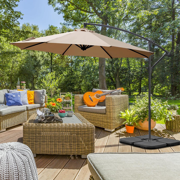 Sekey® Ampelschirm 300 cm Sonnenschirm Gartenschirm Kurbelschirm mit Kurbelvorrichtung Sonnenschutz