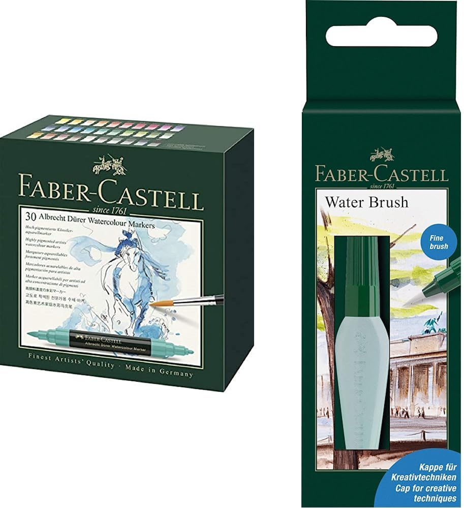 Faber-Castell 160330 Aquarellmarker Albrecht Dürer mit Doppelspitze für flächigen und präzisen Farba