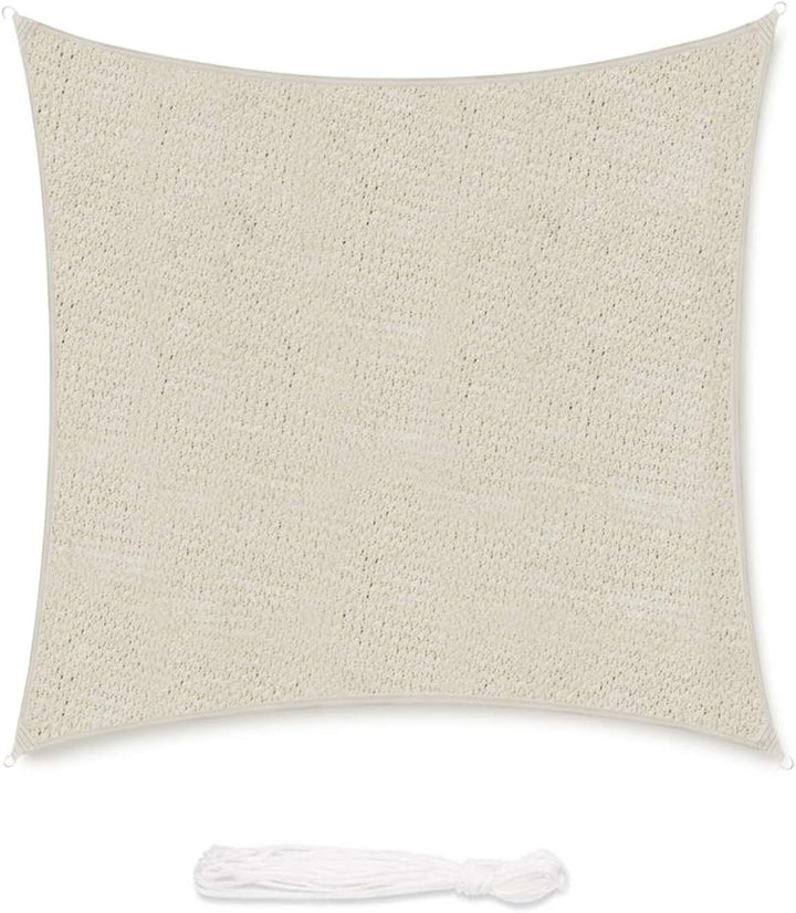 Sekey Sonnensegel 2x2m, Sonnenschutz, Quadratisch HDPE-Kunststoff, Winddicht Wasserdurchlässig UV-be