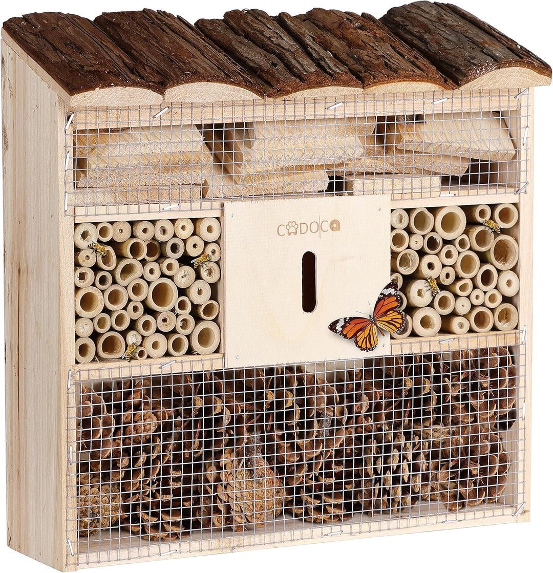 CADOCA® Insektenhotel Bug's Inn 31x30,5x9,5cm Holz wetterfest Garten Bienenhotel Insektenhaus Nistka
