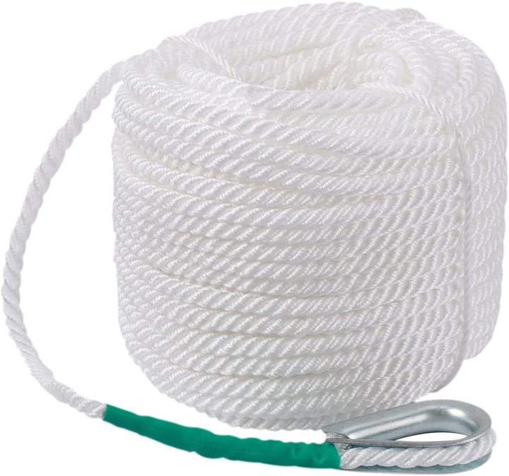 CarBole Tauwerk für Boote,Bootsseil,Nylon Seil,1/2" x100' (12mm*30m),Festmacherleine,Camp Seil,Weit