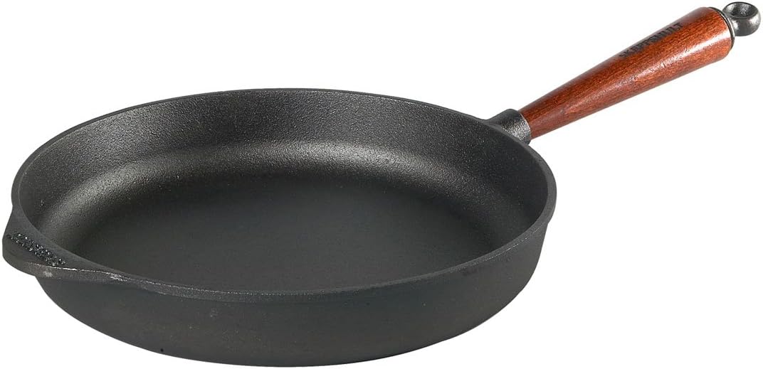 Skeppshult 0285T Servierpfanne Ø 28 cm aus Gusseisen mit Holzgriff aus Buche,für alle Herdarten geei