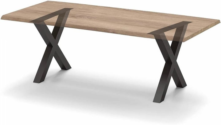 holz4home® Hora X-Tischbeine 1 Paar (2 Stück) in Schwarz Pulverbeschichtet I Höhe: 78 cm I Universal