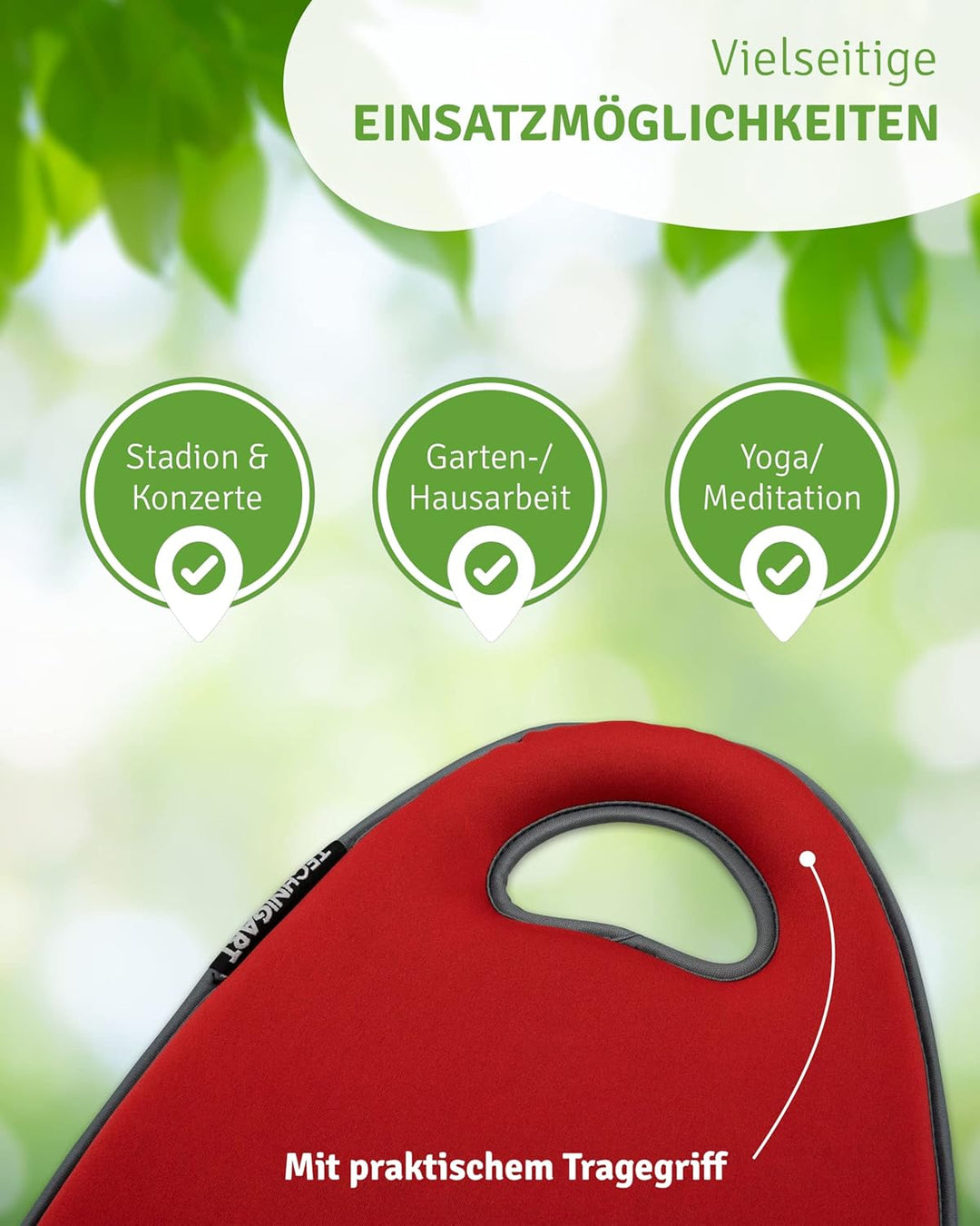 TECHNIGART Knie-Kissen fรผr Indoor & Outdoor - Sitz-Polster fรผr unterwegs, Garten-Arbeit, Camping, et