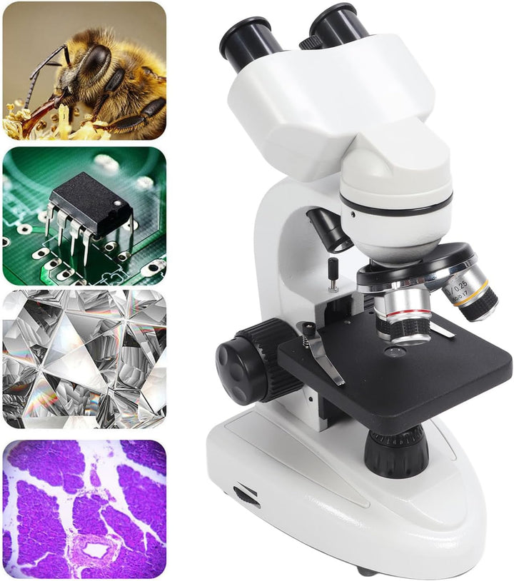 Binokulares Mikroskop, 40- Bis 5000-fache Vergrösserung, Professionelles Mikroskop mit Feinfokusknöp