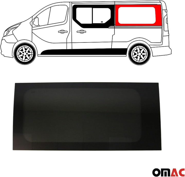 Seitenfenster Auto Fenster kompatibel mit Opel Vivaro 2001-2014 Schiebetür Links L2 | Auto Schwarz D