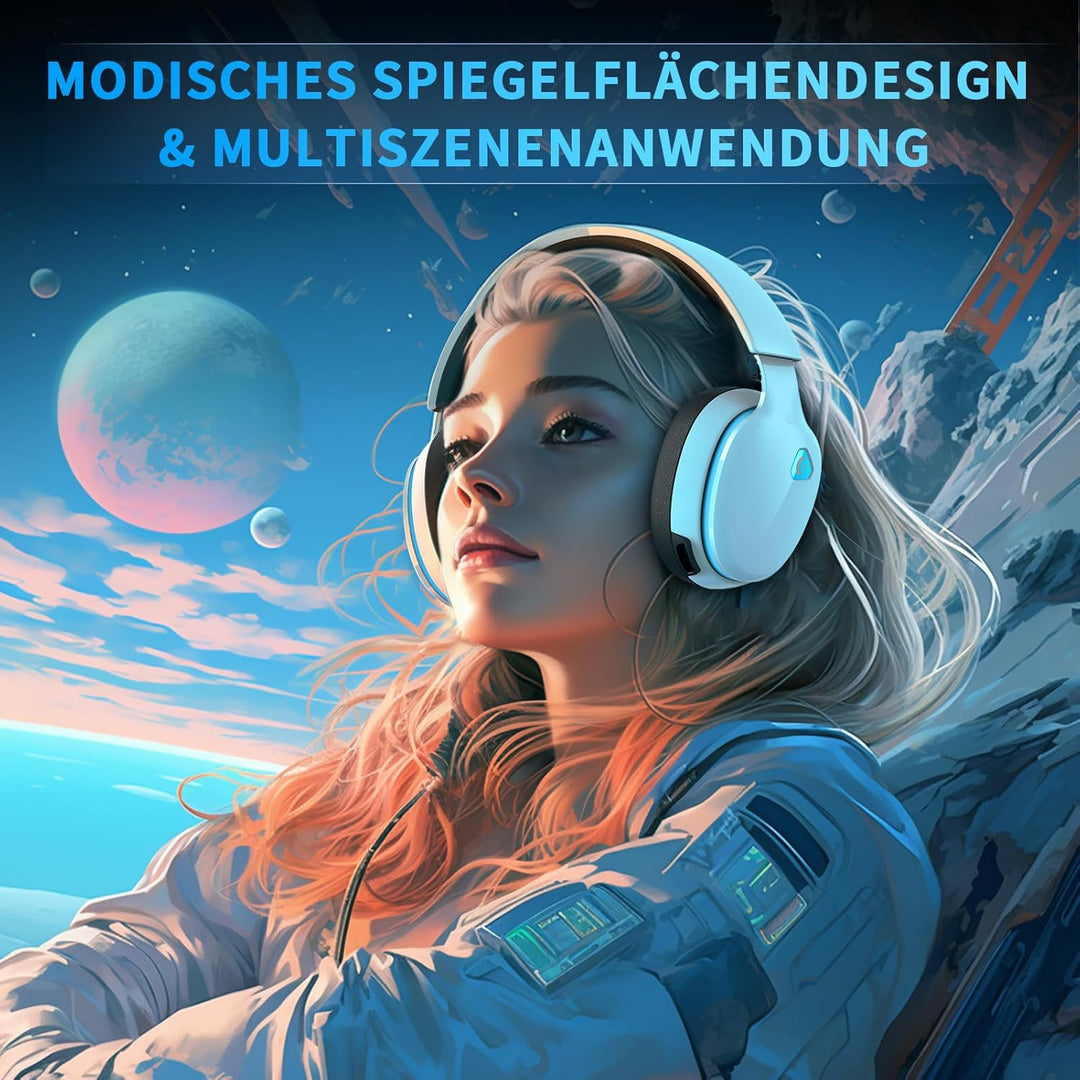 Gvyugke 2,4 GHz Wireless Gaming Headset für PC, PS4, PS5, Mac, Switch, Bluetooth Kabelloses Kopfhöre