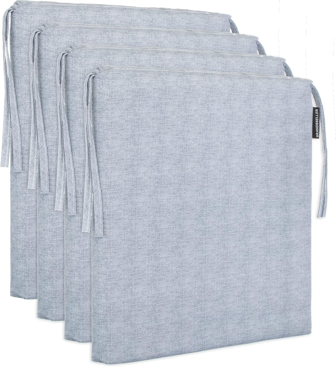 Brandsseller Sitzkissen 4er-Set ca. 40x40 cm mit Klettverschluss Stuhlauflage Sitzauflage 4 Kordelbä