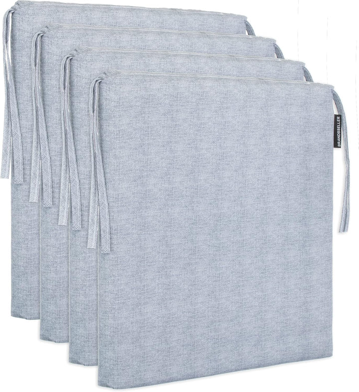 Brandsseller Sitzkissen 4er-Set ca. 40x40 cm mit Klettverschluss Stuhlauflage Sitzauflage 4 Kordelbä