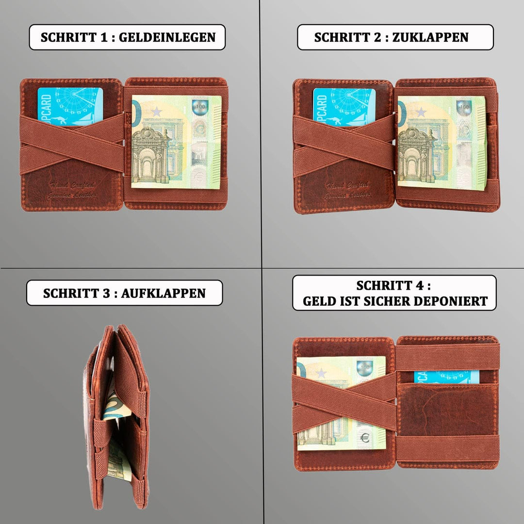 MATADOR Magic Slim Wallet Herren Leder Kreditkartenetui mit Münzfach | Karten Geldbeutel Geldtasche