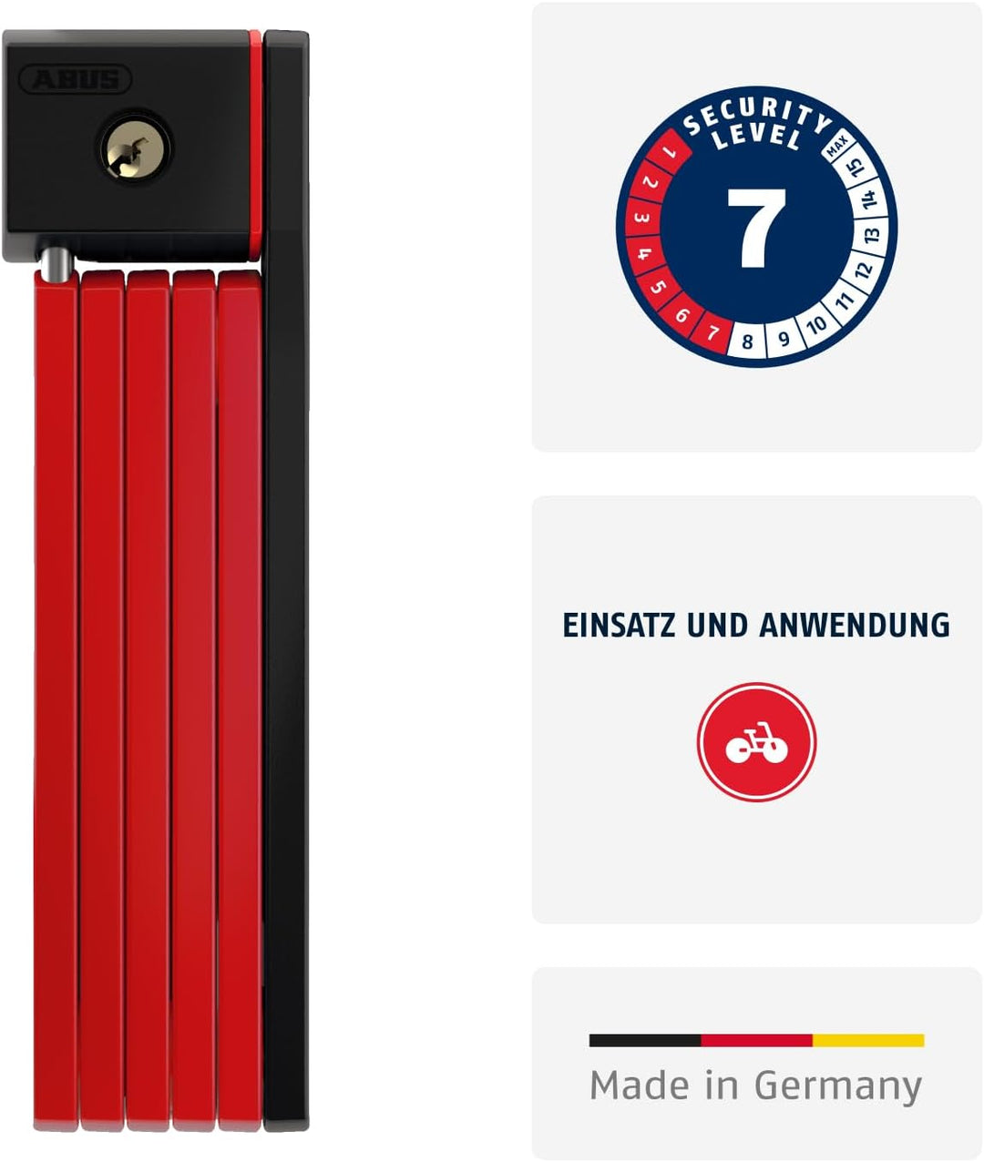 ABUS Faltschloss Bordo uGrip 5700K SH mit Halterung - Fahrradschloss mit 5 mm starken Stäben - ABUS-