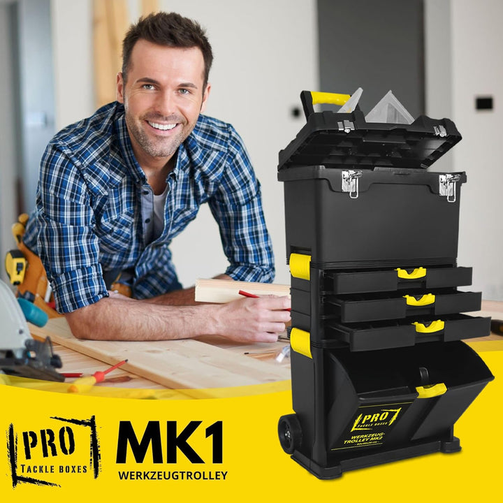 Werkzeugtrolley MK1 Modul Werkzeugkoffer Werkzeugkiste Werkzugkasten mit Rollen (82 x 46 x 26cm)