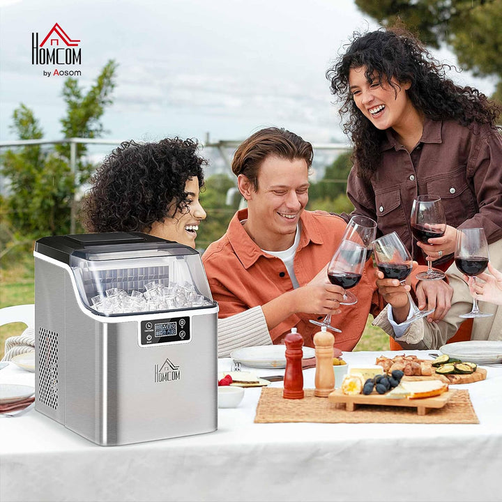 HOMCOM Eiswürfelmaschine 20 kg/24h 2,3 L Eiswürfelbereiter mit 3,2 L Wassetank Display Ice Cube Make