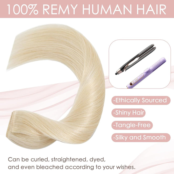 Silk-co Haarteile Echthaar Clip in Extensions Echthaar 1Pc 5Clips Haarverlängerung Weich Natürlich H