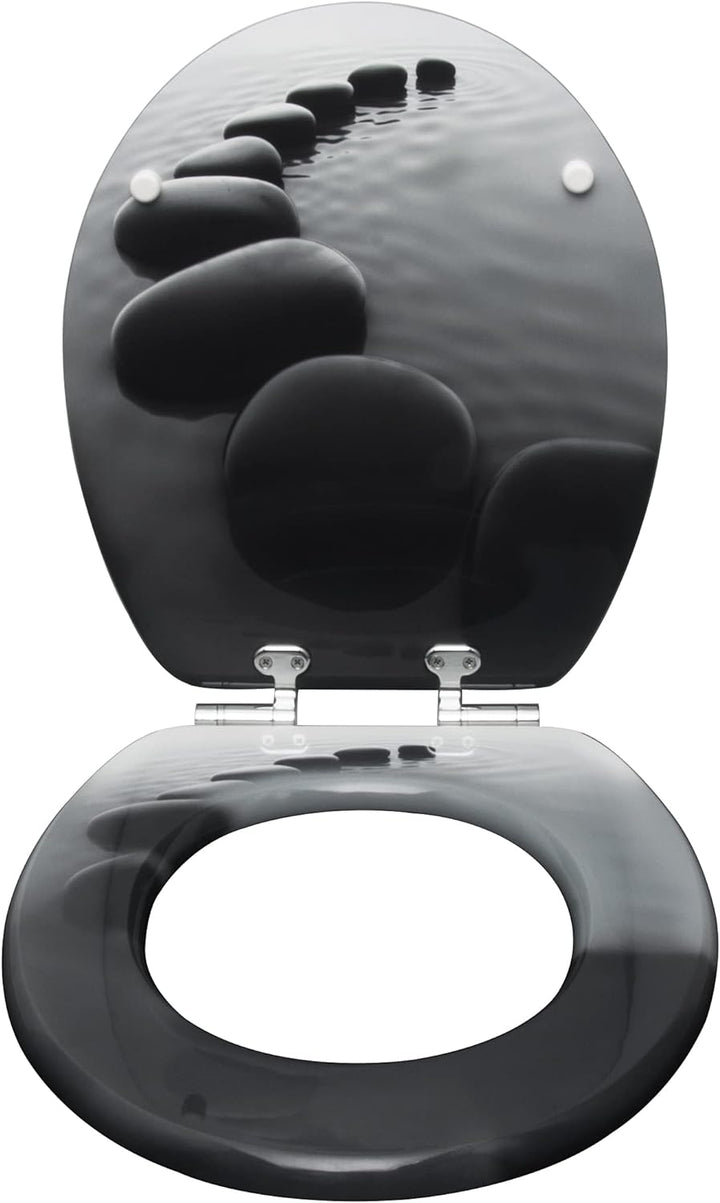 WOLTU #2 Premium WC-Sitz Toilettensitz mit Absenkautomatik, MDF Holzkern, Softclose Scharnier, Antib