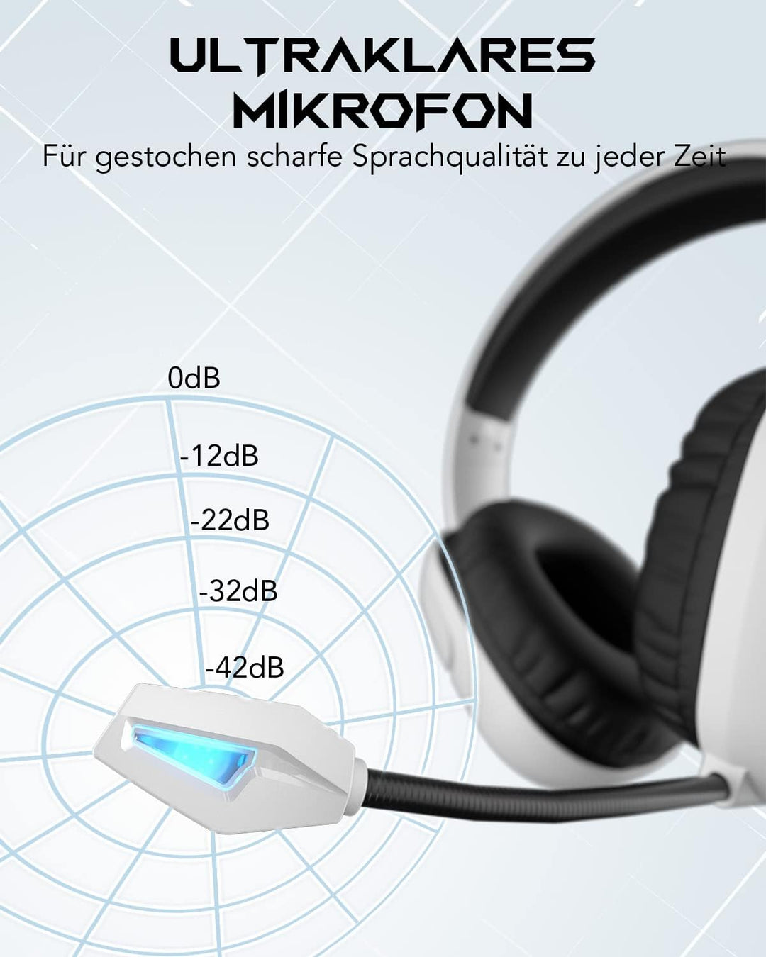 Black Shark Gaming Headset für PC, PS4, PS5, Xbox, Switch, Gaming Kopfhörer mit Ultraklarem Biegsame